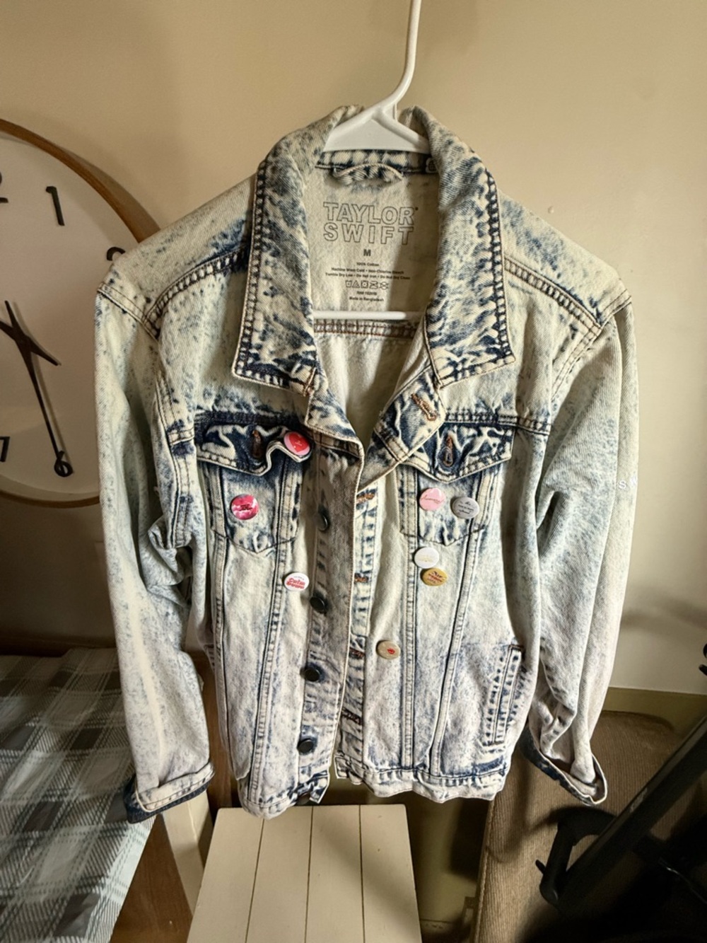Taylor Swift Eras Tour Whitewashed Denim Jacket Size M – Official Merch